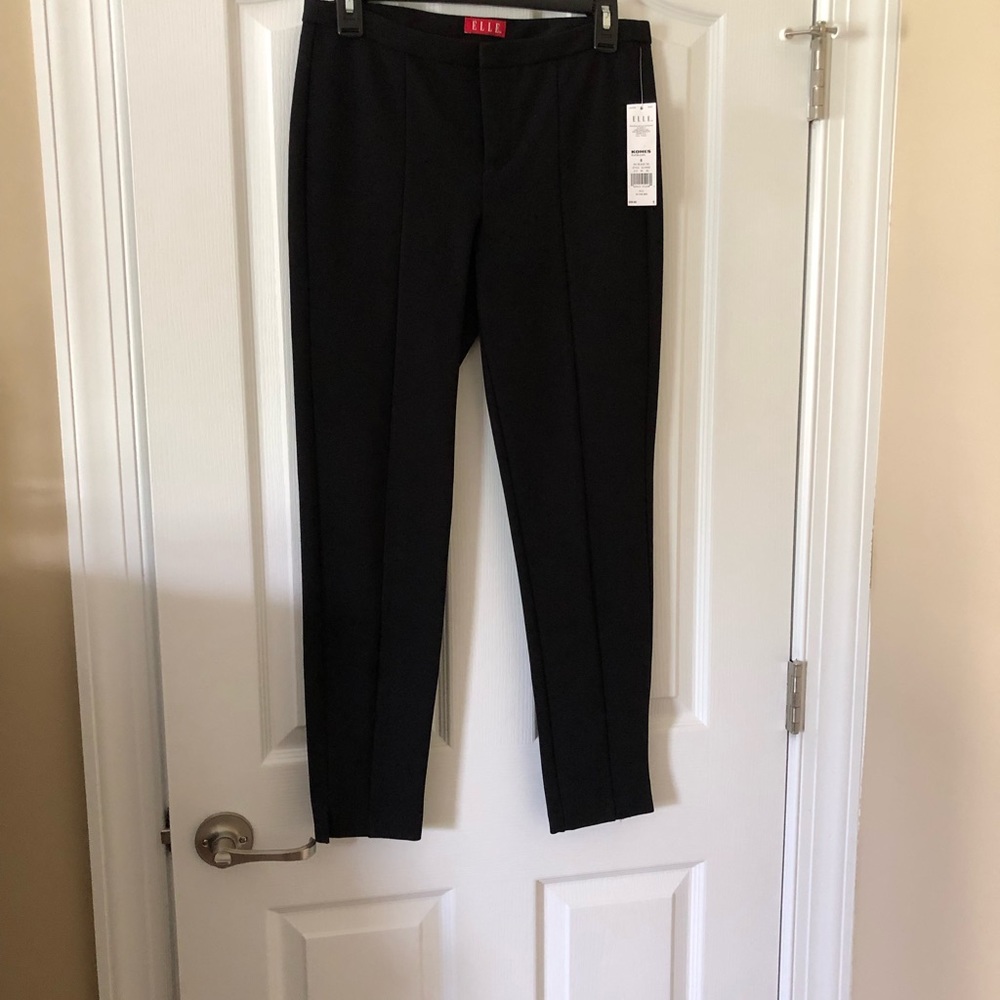 ELLE “In The Mix” Black Tie Seamed Dress Pant 6